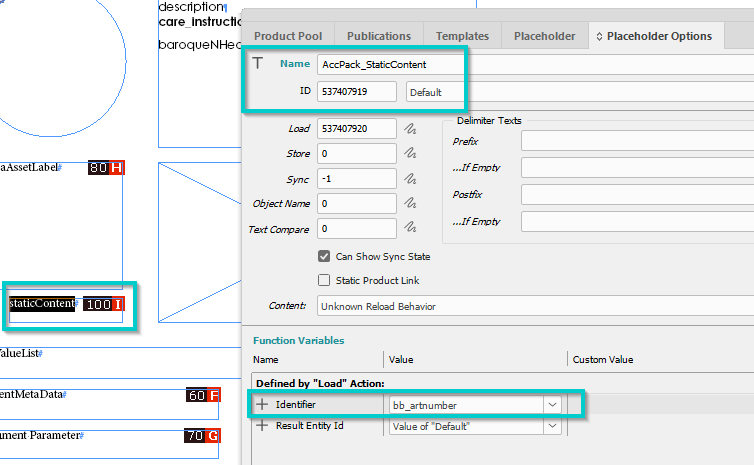 Config function variables for static content