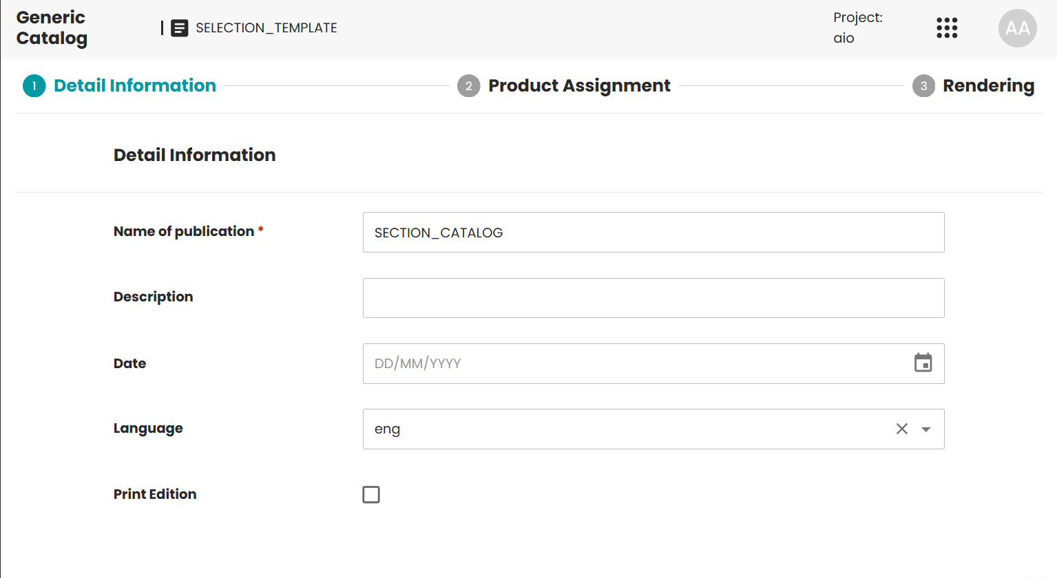 Detail Information wizard step