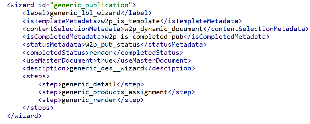 Wizard steps for selection-based rendering